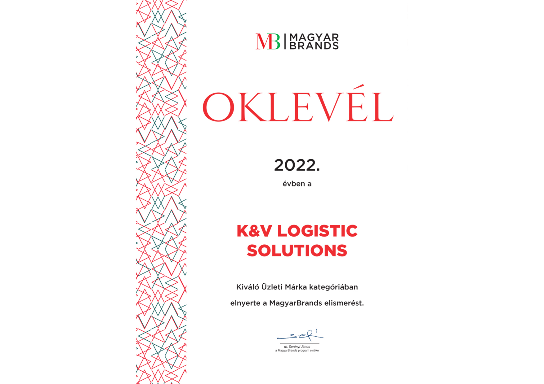 Ismét MagyarBrands díjas a K&V