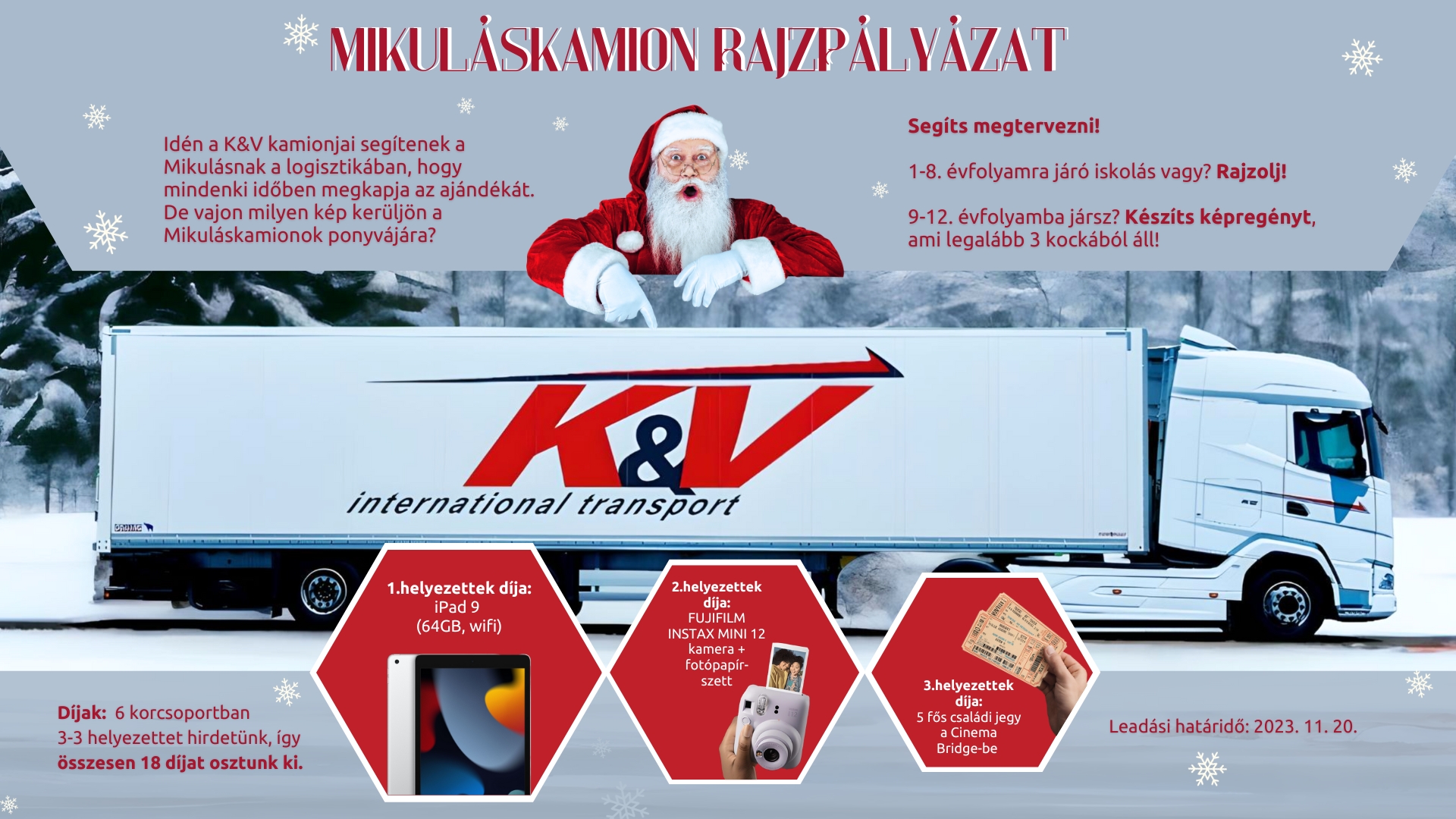 K&V Mikuláskamion rajzpályázat