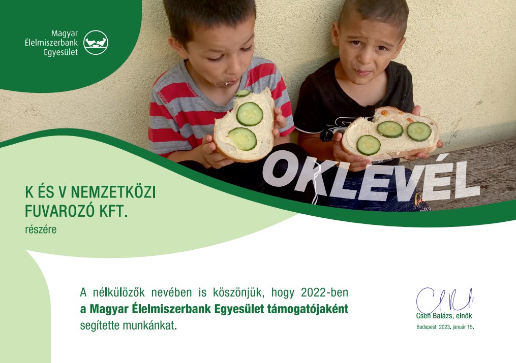 MEB oklevelet kapott Cégünk